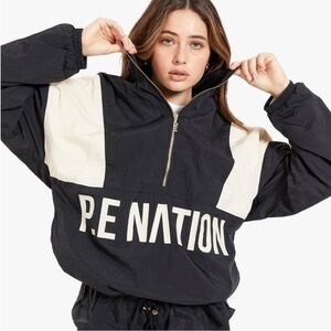P.E Nation Alliance Pullover Nylon Spellout Windbreaker Jacket Oversized XXS